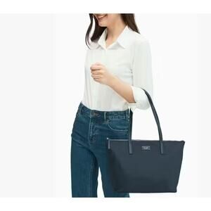 Kate Spade Hayden Top Zip Tote Large - Navy Nylon